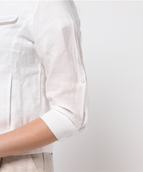 ikka(イッカ)の「7分袖ダブルポケットジップブルゾン(ブルゾン・レディース・オフホワイト/オリーブ/ベージュ・LARGE/MEDIUM)」の8枚目の写真