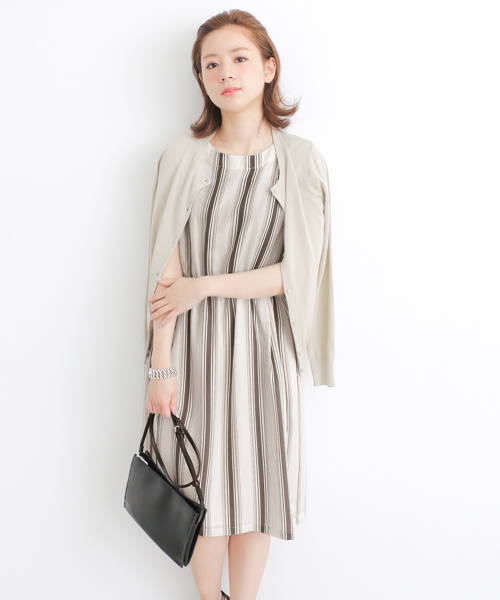 Urban Research アーバンリサーチ の Ur ランダムストライプノースリーブワンピース ワンピース Wear