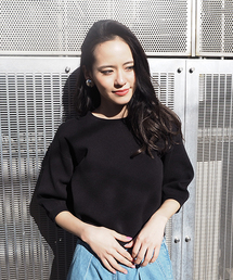 MURUA | ストレッチハーフスリーブニット(ニット/セーター)