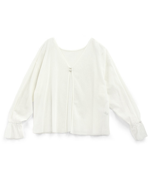 RNA-N(アールエヌエーエヌ)の「M0705 デザインスリーブコットンチュールプルオーバー(Tシャツ/カットソー・レディース・オフホワイト/ダークグレー/イエロー・MEDIUM)」の10枚目の写真