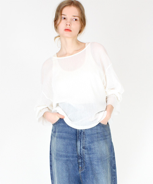 RNA-N(アールエヌエーエヌ)の「M0705 デザインスリーブコットンチュールプルオーバー(Tシャツ/カットソー・レディース・オフホワイト/ダークグレー/イエロー・MEDIUM)」の22枚目の写真