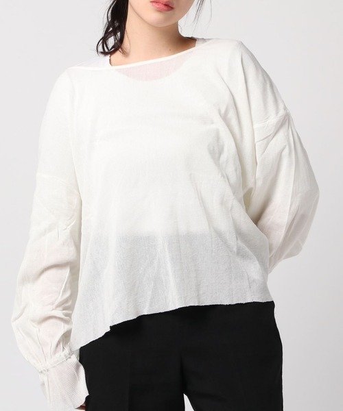 RNA-N(アールエヌエーエヌ)の「M0705 デザインスリーブコットンチュールプルオーバー(Tシャツ/カットソー・レディース・オフホワイト/ダークグレー/イエロー・MEDIUM)」の19枚目の写真