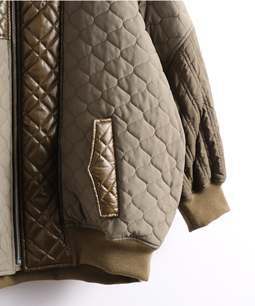 人気完売 定価42,900円【stof】山肌コラージュキルトブルゾンMA-1 STOF（ストフ）の「山肌コラージュキルトブルゾン（MA-1）」 - WEAR