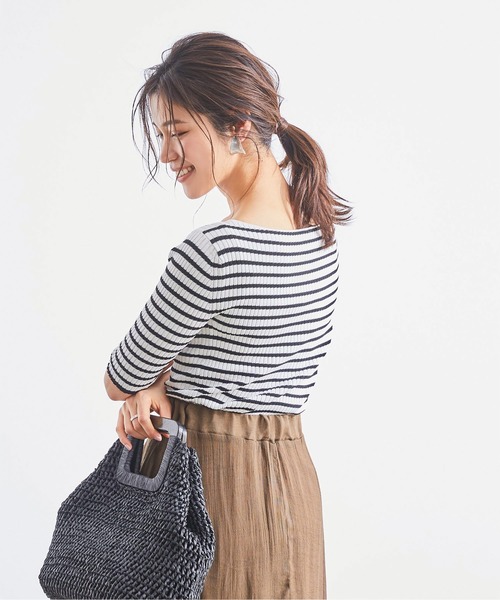 ur's(ユアーズ)の「オフショルダーリブトップス(Tシャツ/カットソー)」|ホワイト系その他