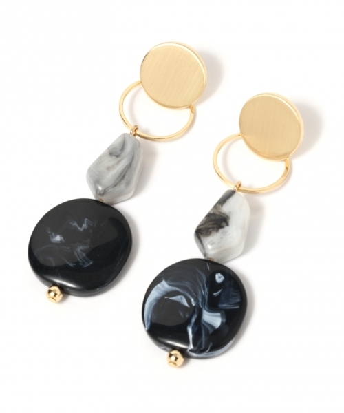 GLOBAL WORK(グローバルワーク)の「2WAYマルチモチーフピアス/765761(ピアス(両耳用)・レディース・ブラック/ベージュ/イエロー/パープル・FREE)」の2枚目の写真