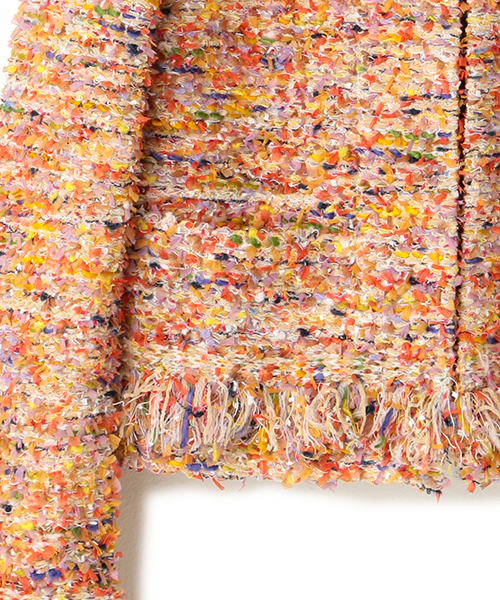 ESTNATION ツイード風ニットノーカラーショートジャケット ESTNATION（エストネーション）の「ESTNATION ツイード風ニット