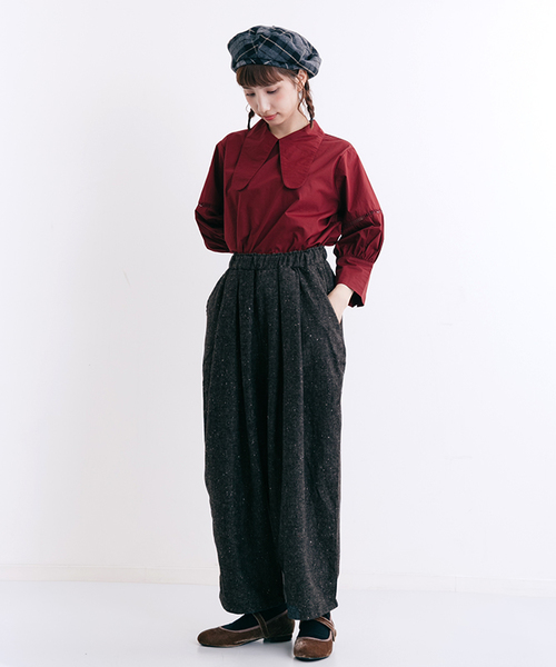 MERLOT（メルロー）の「ツイードタックワイドパンツ2343（その他パンツ・レディース・モカ/ネイビー/ブラック・FREE）」の12枚目の写真