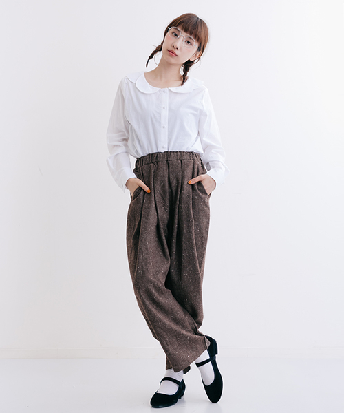 MERLOT（メルロー）の「ツイードタックワイドパンツ2343（その他パンツ・レディース・モカ/ネイビー/ブラック・FREE）」の14枚目の写真