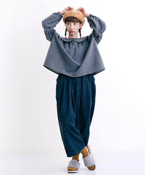 MERLOT（メルロー）の「ツイードタックワイドパンツ2343（その他パンツ・レディース・モカ/ネイビー/ブラック・FREE）」の16枚目の写真