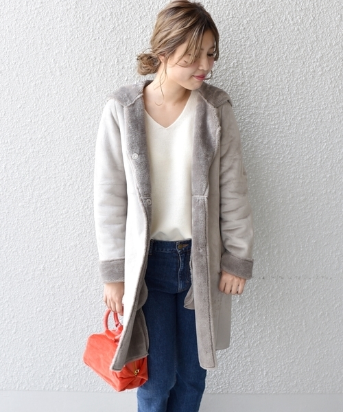 Khaju（カージュ）の「Khaju:フェイクムートンコート 17FW◇（ムートン  