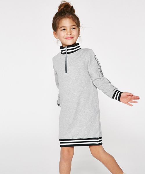 AZUL by moussy（アズールバイマウジー）の「ラインリブワンピース（ワンピース・キッズ・トップグレー/ブラック・100/110/120/130）」の2枚目の写真