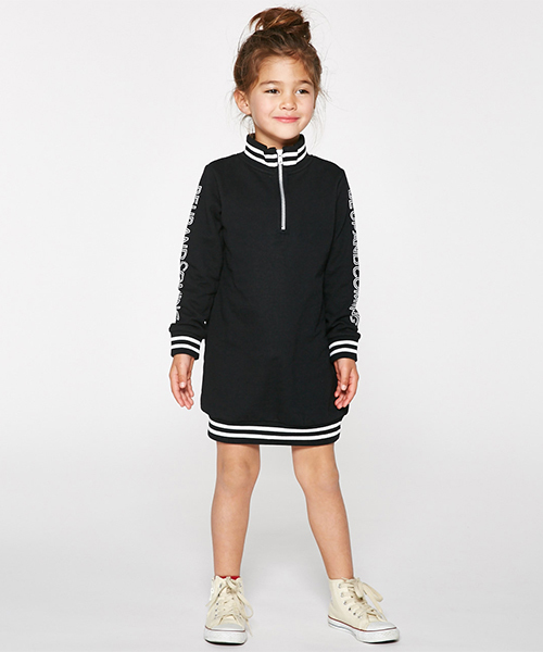 AZUL by moussy（アズールバイマウジー）の「ラインリブワンピース（ワンピース・キッズ・トップグレー/ブラック・100/110/120/130）」の6枚目の写真