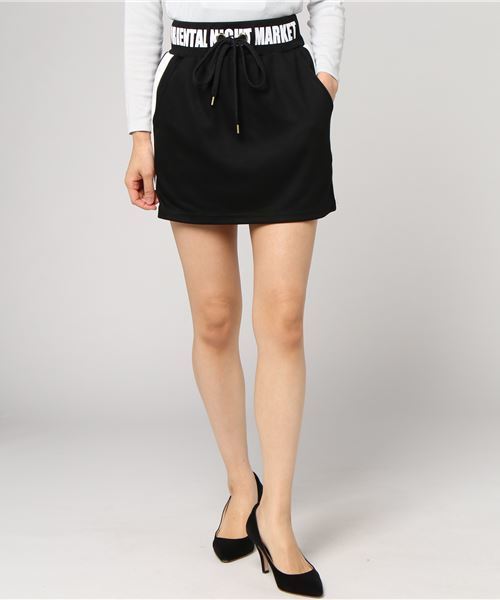 onespo（ワンスポ）の「ロゴリブミニSK（スカート・レディース・ライトグレー/ブラック・M）」の2枚目の写真