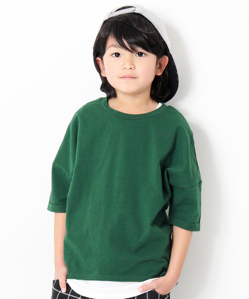 devirock（デビロック）の「ゆるっとTシャツ カットソー 半袖Tシャツ（Tシャツ/カットソー・キッズ・オフホワイト/ブラック/グリーン系その他/レッド系その他/スモークピンク・100cm/110cm/120cm/130cm/140cm/150cm/160cm）」の3枚目の写真