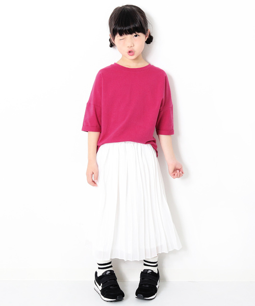 devirock（デビロック）の「ゆるっとTシャツ カットソー 半袖Tシャツ（Tシャツ/カットソー・キッズ・オフホワイト/ブラック/グリーン系その他/レッド系その他/スモークピンク・100cm/110cm/120cm/130cm/140cm/150cm/160cm）」の18枚目の写真