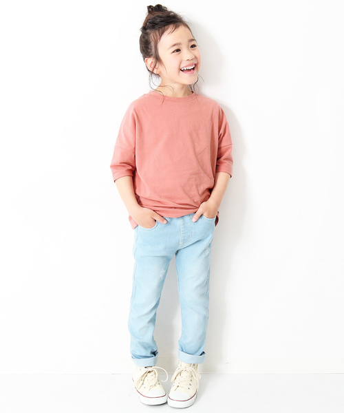 devirock（デビロック）の「ゆるっとTシャツ カットソー 半袖Tシャツ（Tシャツ/カットソー・キッズ・オフホワイト/ブラック/グリーン系その他/レッド系その他/スモークピンク・100cm/110cm/120cm/130cm/140cm/150cm/160cm）」の22枚目の写真