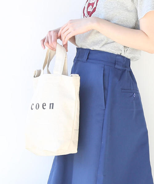 coen（コーエン）の「【Sサイズ】coen2WAYロゴトートバッグ（トートバッグ・レディース・オフホワイト/ブラック・FREE）」の10枚目の写真