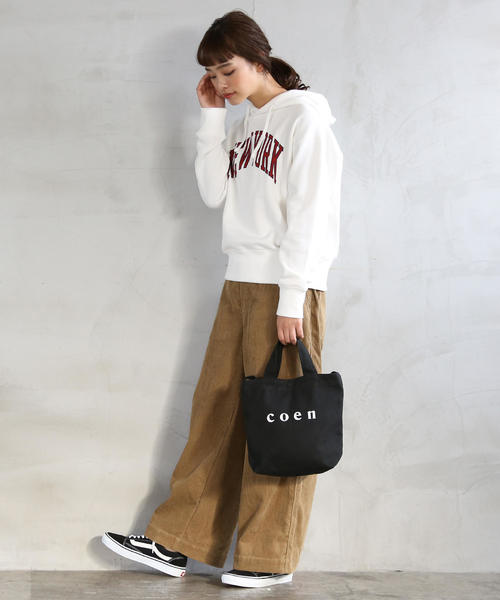 coen（コーエン）の「【Sサイズ】coen2WAYロゴトートバッグ（トートバッグ・レディース・オフホワイト/ブラック・FREE）」の12枚目の写真
