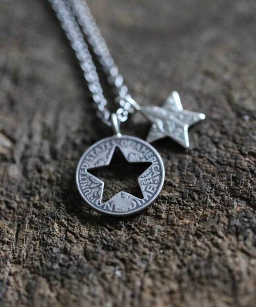 送料無料☆Maxiマーキュリーダイムハーフカットペンダント/k14YG