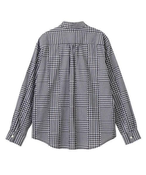 Ne-net（ネネット）の「いろいろチェック（シャツ/ブラウス・レディース・ライトグレー/ブラック・02/03）」の4枚目の写真
