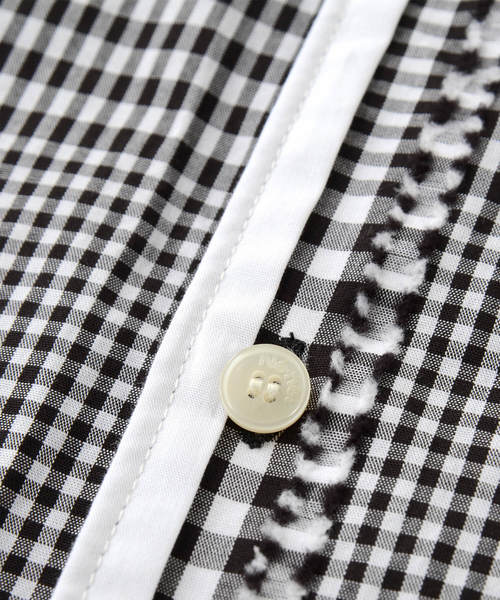 Ne-net（ネネット）の「いろいろチェック（シャツ/ブラウス・レディース・ライトグレー/ブラック・02/03）」の3枚目の写真