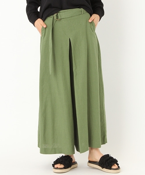 niko and...（ニコアンド）の「ヨーロピアンリネンレーヨンフレアパンツ（その他パンツ・レディース・パープル/キャメル/ネイビー/カーキ/ベージュ/ダークグリーン・3/4/2）」の4枚目の写真