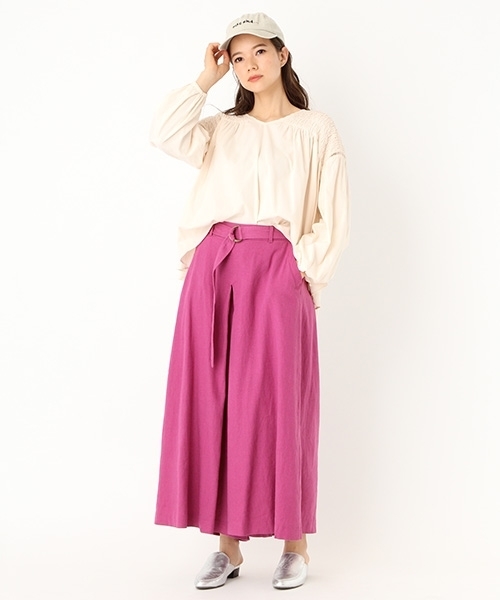 niko and...（ニコアンド）の「ヨーロピアンリネンレーヨンフレアパンツ（その他パンツ・レディース・パープル/キャメル/ネイビー/カーキ/ベージュ/ダークグリーン・3/4/2）」の9枚目の写真