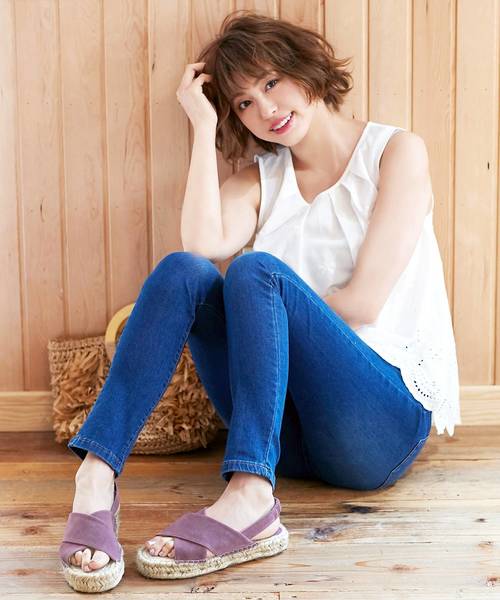 KOBE LETTUCE（コウベレタス）の「厚底ジュートバックゴムクロスサンダル＊レディース/シューズ/[I1580]神戸レタス（サンダル・レディース・ホワイト/ブラック/パープル/シルバー・LL/S/M/L）」の13枚目の写真