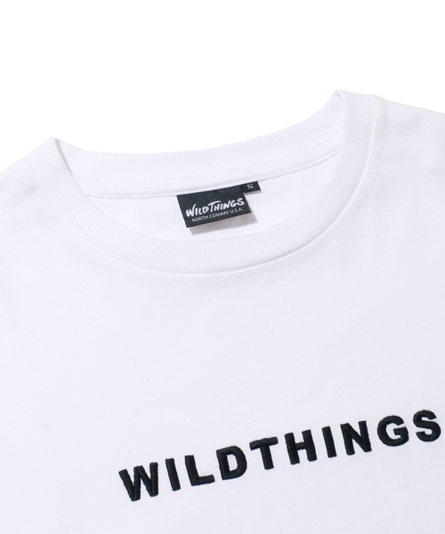 And A（アンドエー）の「WILD THINGS ワイルドシングス / S/S EMBROIDERY LOGO エンブロイダリーロゴ Tシャツ / WT19014N（Tシャツ/カットソー・メンズ・ホワイト/ブラック・SMALL/MEDIUM/LARGE/X-SMALL）」の2枚目の写真