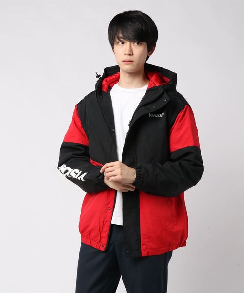 VISION STREET WEAR（ヴィジョンストリートウェア）の「VISION ビジョン 切り替え中綿ジャケット（ブルゾン・メンズ・レッド/オフホワイト/ライトグリーン/コーラル・LL/M/L）」の9枚目の写真
