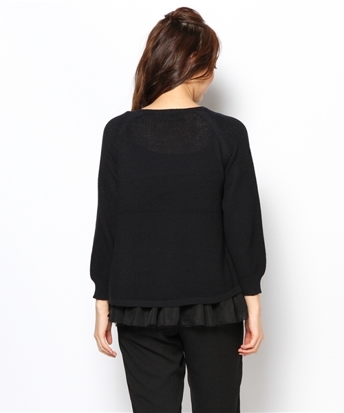 green label relaxing（グリーンレーベルリラクシング）の「GT C FLA PO + キャミソール SETニット（ニット/セーター・レディース・ベージュ/ネイビー・フリー）」の5枚目の写真