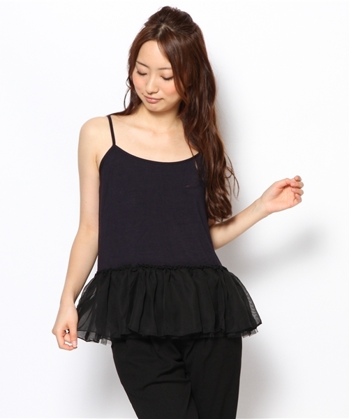 green label relaxing（グリーンレーベルリラクシング）の「GT C FLA PO + キャミソール SETニット（ニット/セーター・レディース・ベージュ/ネイビー・フリー）」の6枚目の写真