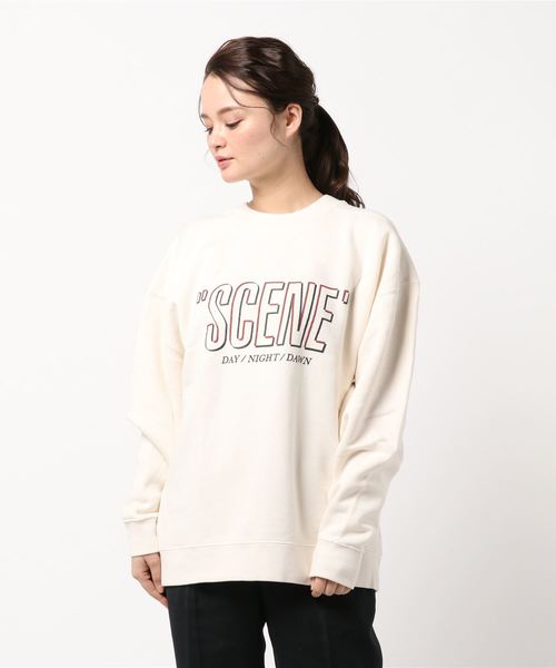 MOUSSY（マウジー）の「SCENE POJ（Tシャツ/カットソー・レディース・ライトブルー/パープル/オフホワイト/ライトブラック・FREE）」の6枚目の写真