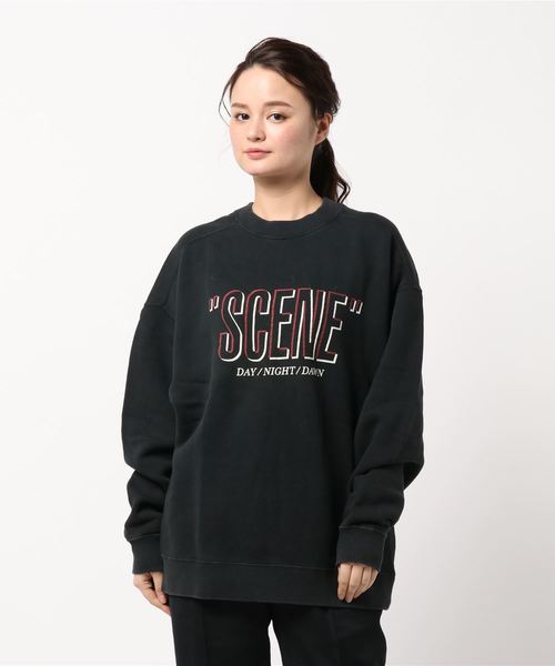 MOUSSY（マウジー）の「SCENE POJ（Tシャツ/カットソー・レディース・ライトブルー/パープル/オフホワイト/ライトブラック・FREE）」の7枚目の写真