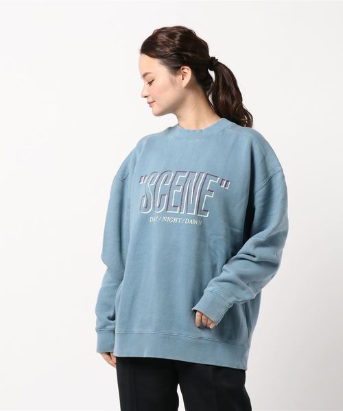 MOUSSY（マウジー）の「SCENE POJ（Tシャツ/カットソー・レディース・ライトブルー/パープル/オフホワイト/ライトブラック・FREE）」の5枚目の写真