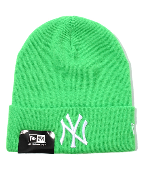 NEW ERA（ニューエラ）の「WEGO/【New Era】NYロゴニットキャップ（ニットキャップ/ビーニー・メンズ・ホワイト/ブラック/グリーン/ネイビー/ピンク/レッド/オレンジ・FREE）」の4枚目の写真