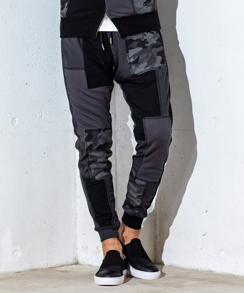 1piu1uguale3 RELAX（ウノピュウノウグァーレトレリラックス）の「1PIU1UGUALE3 RELAX(ウノピゥウノウグァーレトレ)カモパッチワークジョガーパンツ（デニムパンツ・メンズ・ホワイト/ブラック・SMALL/MEDIUM/LARGE/X-LARGE/XX-LARGE）」の6枚目の写真