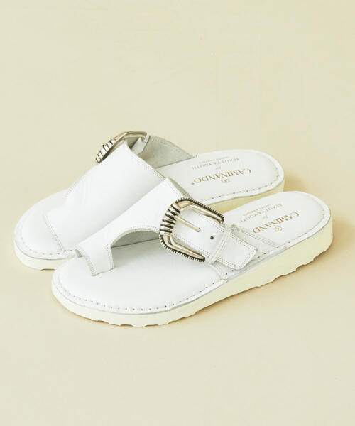 CAMINANDO(カミナンド)の「【別注】<CAMINANDO>∴レザーバックルトングサンダル ◆(サンダル・レディース・ブラック/ホワイト・7/8/6)」の15枚目の写真