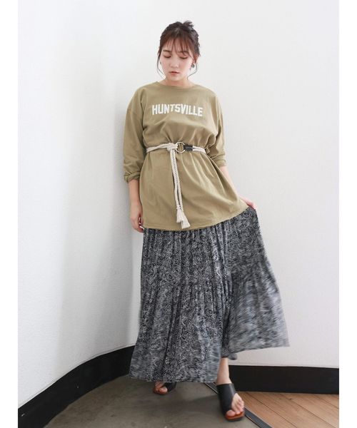 Ungrid(アングリッド)の「ナンバリングビッグロングスリーブTee(Tシャツ/カットソー・レディース・チャコールグレー/オフホワイト/オリーブ・FREE)」の11枚目の写真