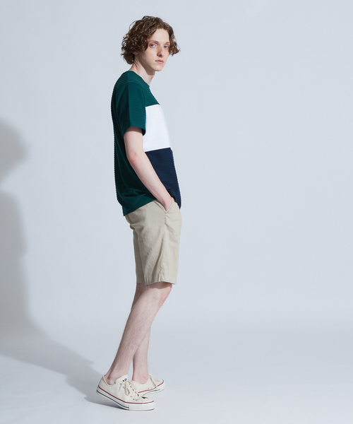 ABAHOUSE GRAY(アバハウスグレイ)の「【展開店舗限定】3段配色JQDボーダー半袖Tシャツ(Tシャツ/カットソー・メンズ・ホワイト/ネイビー/グリーン・46/48)」の5枚目の写真