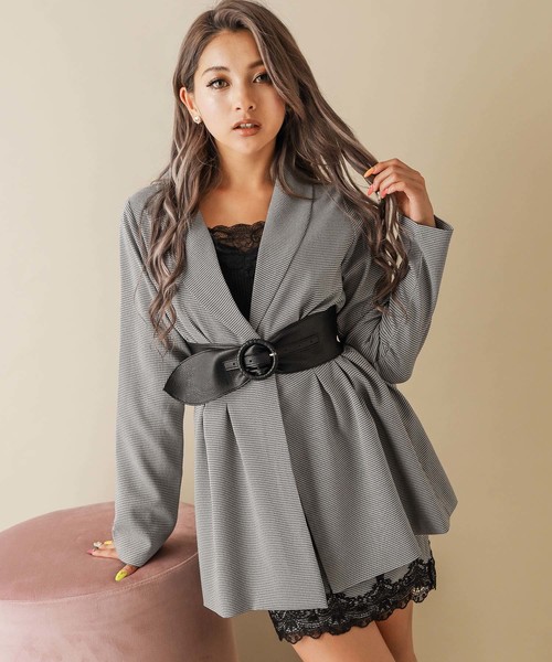 Delyle NOIR(デイライルノアール)の「タックテーラードジャケット(テーラードジャケット)」|チェック