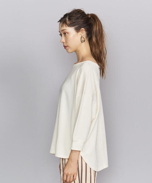 BEAUTY&YOUTH UNITED ARROWS（ビューティーアンドユースユナイテッドアローズ）の「BY コットンブークレ―バックV8分袖プルオーバーо（Tシャツ/カットソー・レディース・ブラック/オリーブ/ナチュラル・FREE）」の22枚目の写真