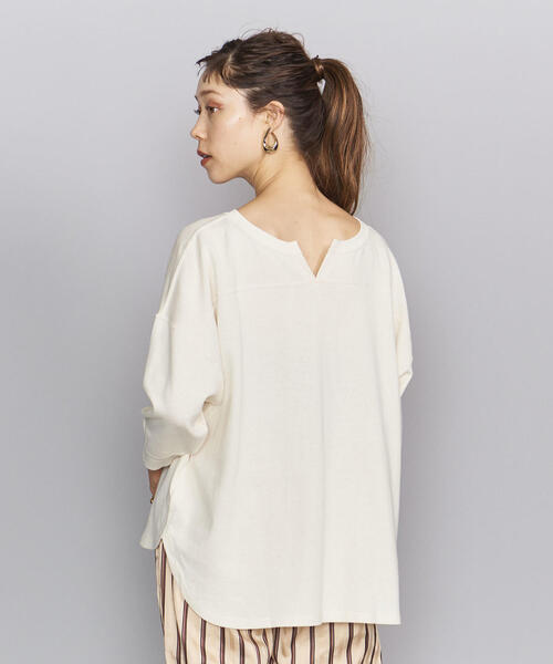 BEAUTY&YOUTH UNITED ARROWS（ビューティーアンドユースユナイテッドアローズ）の「BY コットンブークレ―バックV8分袖プルオーバーо（Tシャツ/カットソー・レディース・ブラック/オリーブ/ナチュラル・FREE）」の14枚目の写真