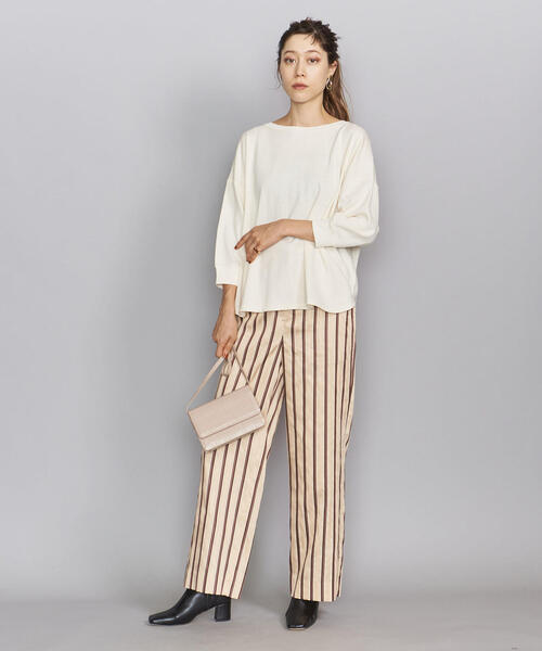 BEAUTY&YOUTH UNITED ARROWS（ビューティーアンドユースユナイテッドアローズ）の「BY コットンブークレ―バックV8分袖プルオーバーо（Tシャツ/カットソー・レディース・ブラック/オリーブ/ナチュラル・FREE）」の13枚目の写真