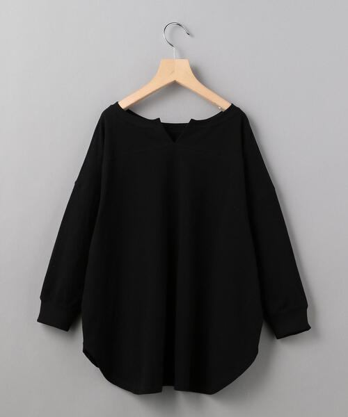 BEAUTY&YOUTH UNITED ARROWS（ビューティーアンドユースユナイテッドアローズ）の「BY コットンブークレ―バックV8分袖プルオーバーо（Tシャツ/カットソー・レディース・ブラック/オリーブ/ナチュラル・FREE）」の6枚目の写真
