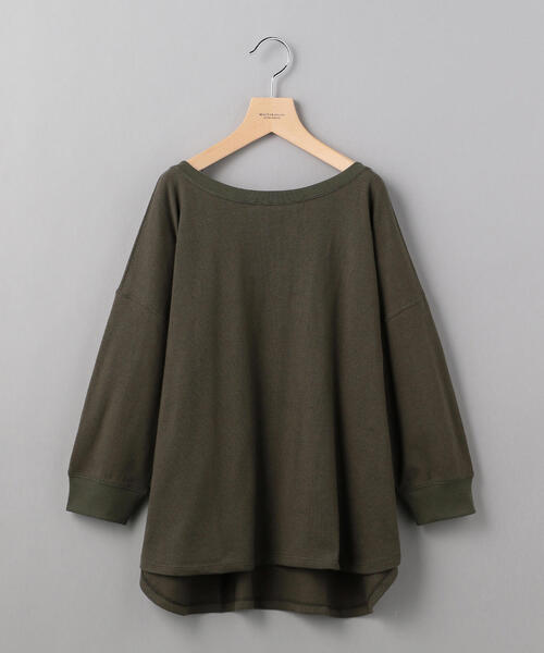 BEAUTY&YOUTH UNITED ARROWS（ビューティーアンドユースユナイテッドアローズ）の「BY コットンブークレ―バックV8分袖プルオーバーо（Tシャツ/カットソー・レディース・ブラック/オリーブ/ナチュラル・FREE）」の4枚目の写真