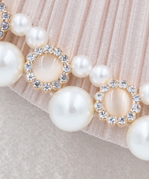 Cinderella(シンデレラ)の「パーティーバッグ 結婚式 バッグ 大きめ フェイクパール ショルダーバッグ ハンドバッグ クラッチバッグ プリーツ 大容量 シンプル(クラッチバッグ・レディース・ベージュ/シルバー/ネイビー/レッド・ONE SIZE)」の18枚目の写真
