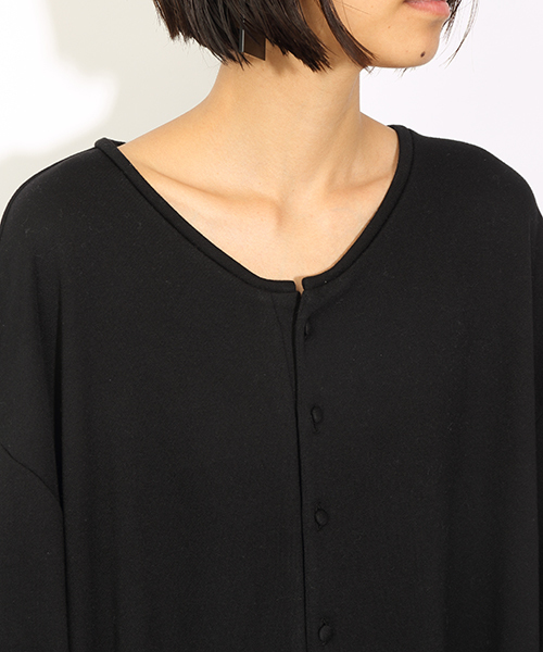 i（アイ）の「裏毛オールインワン（つなぎ/オールインワン・レディース・ホワイト/ブラック・FREE）」の3枚目の写真