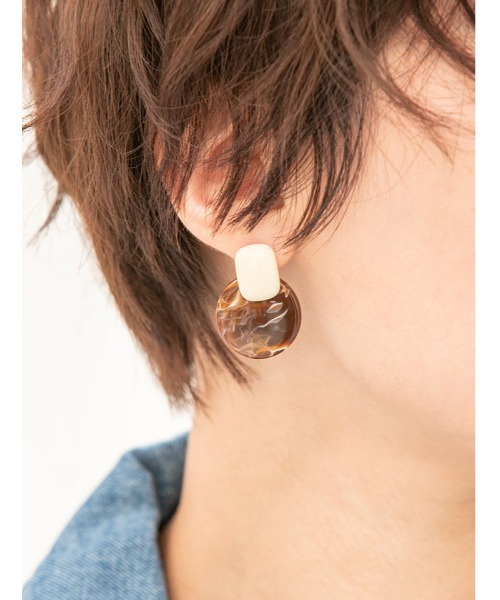 fifth（フィフス）の「マーブルストーンピアス（ピアス（両耳用）・レディース・ブラウン・FREE）」の6枚目の写真