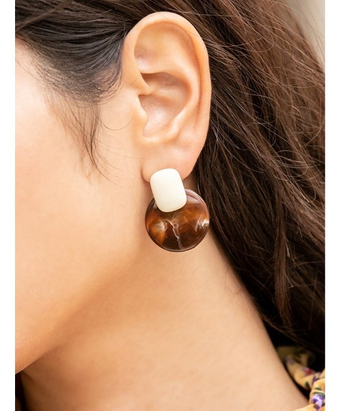 fifth（フィフス）の「マーブルストーンピアス（ピアス（両耳用）・レディース・ブラウン・FREE）」の7枚目の写真